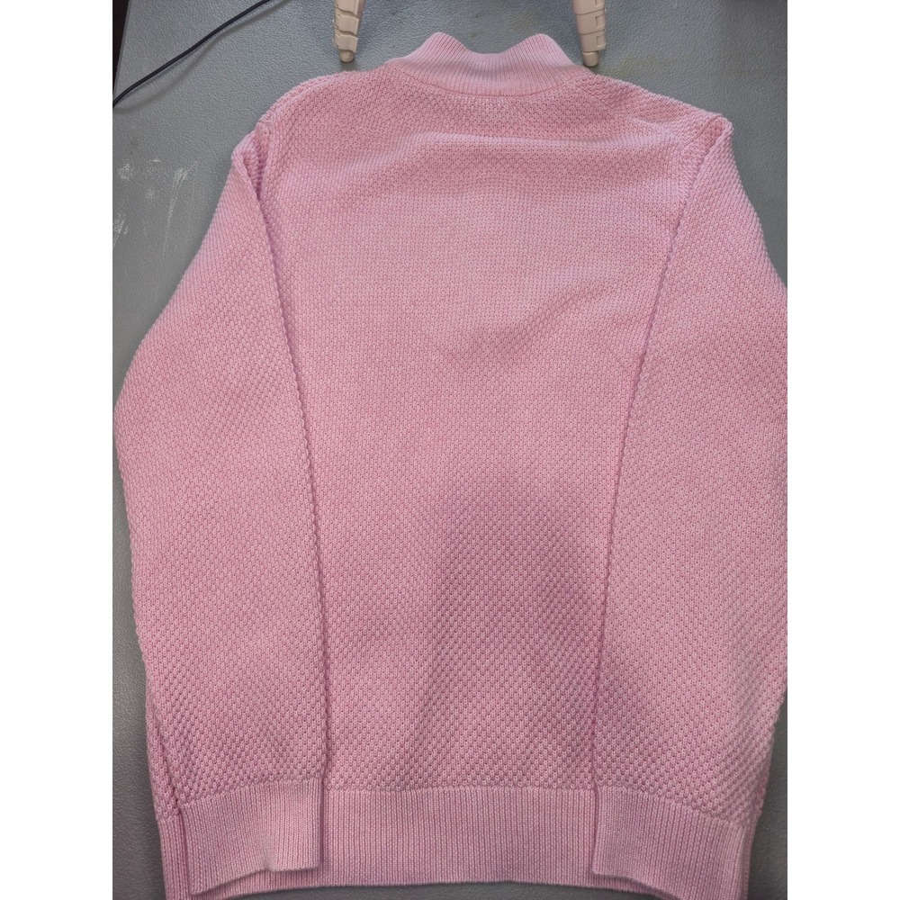 Vineyard Vines Mens Pink Cotton Honeycomb Knit Quarter Zip Sweater Size M - Picture 10 of 12